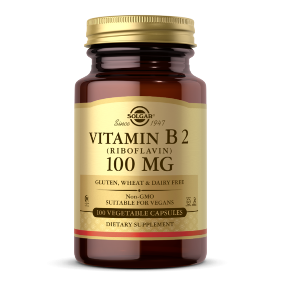 Solgar Vitamin B2 (Riboflavin) 100mg 100.caps - Βιταμίνη Β2 (Ριβοφλαβίνη)