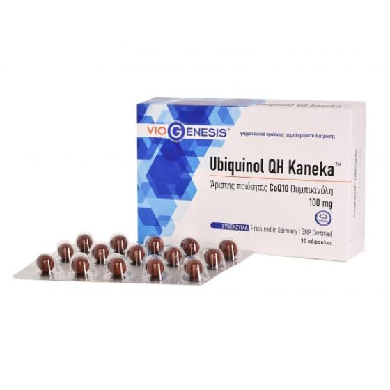 Viogenesis Ubiquinol QH Kaneka CoQ10 100mg 30.softgels - Πρόδροµη µορφή του συνενζύµου Q10 (Ουµπικινόλη)