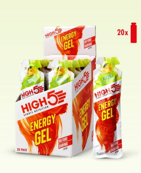 High Five EnergyGel (Energy Gel) Citrus (1box) 20x40gr - Energy Gels Citrus Flavor