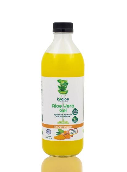 Kaloe Aloe Vera gel with Curcumin 1Ltr - Natural organic aloe juice with turmeric