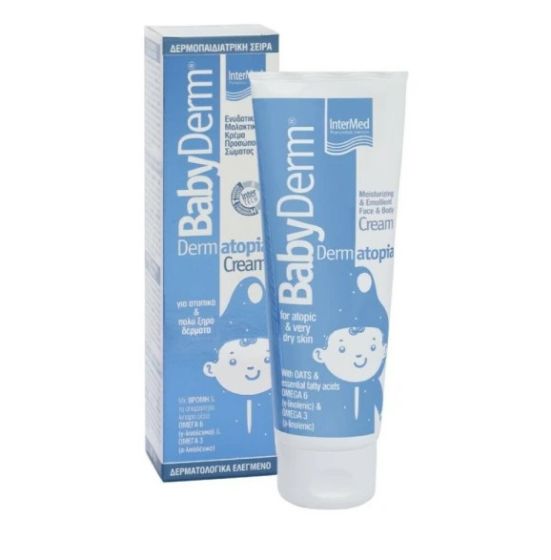 Intermed Babyderm Dermatopia Moisturizing & Emollient Face&Body Cream 300ml - daily hydration and relief of atopic or very dry skin