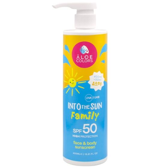 Aloe+ Colors Into the Sun Family SPF50 High protection face & body sunscreen 450ml - Αντηλιακό για Πρόσωπο & Σώμα SPF50