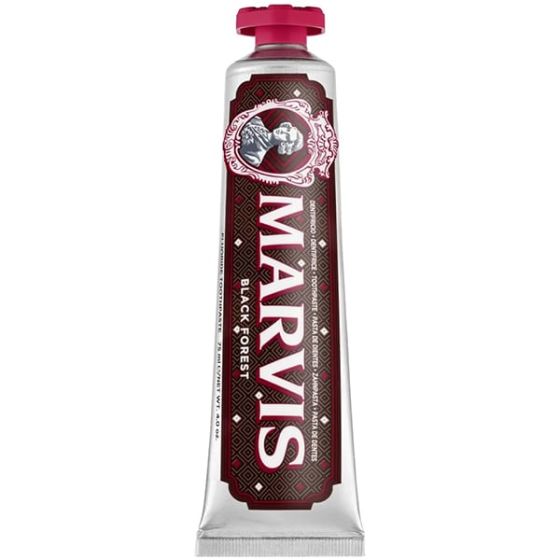 Marvis Black Forest Mint toothpaste 75ml - Μια φρέσκια βάση μέντας ενώνεται με τις φρουτώδεις και γλυκές νότες των κερασιών