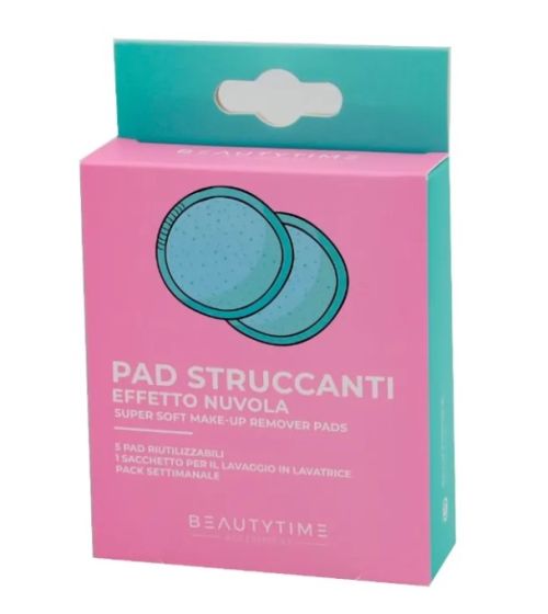 Beautytime Super soft make-up remover reusable pads 5.pads/1.bag - Επαναχρησιμοποιούμενα σφουγγαράκια αφαίρεσης μακιγιάζ