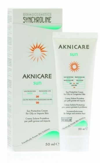 Synchroline Aknicare Sun SPF30 50ml - face cream with high sun protection (SPF30), specially designed for oily and acne-prone skin