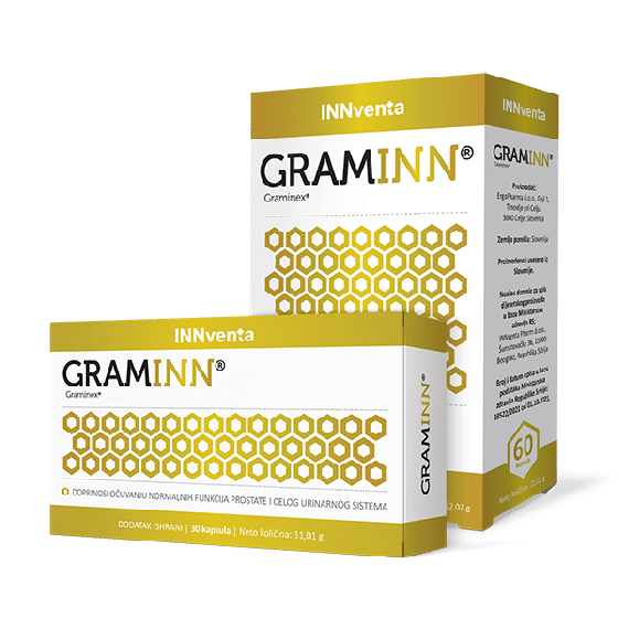 Innventa Graminn (*Graminex) improves the prostate function 30.caps - ανακουφίζει αποδεδειγμένα τα συμπτώματα της υπερπλασίας και βελτιώνει τη λειτουργία του προστάτη