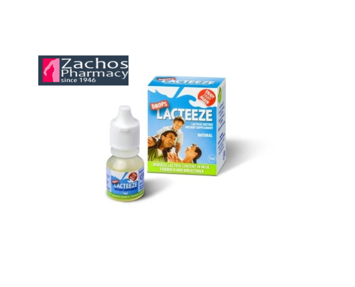 Lacteeze (Lactase Enzyme) dietary supplement oral drops 7ml - Για τη διάσπαση της λακτόζης που περιέχεται σε ≈30 λίτρα γάλα