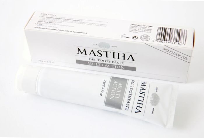Mastiha Multi action gel toothpaste 90gr - Οδοντόκρεμα με Μαστίχα Χίου (αιθέριο έλαιο & υδατικό εκχύλισμα) για τη φυσική φροντίδα και υγιεινή των δοντιών