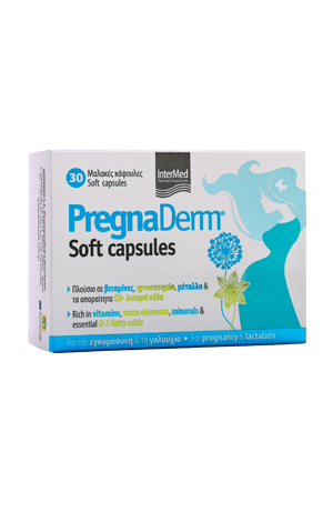 Intemed PregnaDerm for pregnancy & lactation 30.soft.caps - Ειδικά σχεδιασμένο για την περίοδο της εγκυμοσύνης & της γαλουχίας