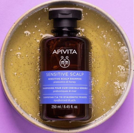 Apivita Sensitive Scalp shampoo with prebiotics & Honey 250ml - Shampoo for Sensitive Hair