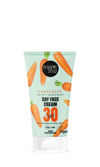Organic Shop Sunscreen Day Face cream SPF30 for normal to dry skin 50ml - Sunscreen Face Cream with SPF30 for Normal-Dry Skin