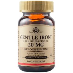 Solgar Gentle Iron 20 mg Vegetable Capsules 180.v.caps - Highly absorbable unique form of iron