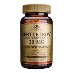 Solgar Gentle Iron 20 mg Vegetable Capsules 180.v.caps - Ιδιαίτερα απορροφήσιμη μοναδική μορφή σιδήρου