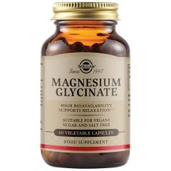 Solgar Magnesium Glycinate 60.veg.caps - παρέχει μαγνήσιο δισγλυκινικό, μια εύκολα απορροφήσιμη μορφή μαγνησίου υψηλής βιοδιαθεσιμότητας