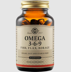 Solgar Omega 3-6-9 softgels - από μη επεξεργασμένα έλαια ψαριών, λιναριού και μποράγκο