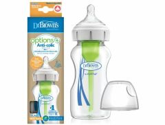 Dr. Brown Anti Colic Options+ glass baby bottle 270ml - Glass bottle with silicone teat