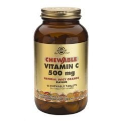 Solgar Vitamin C 500mg Orange Flavour 90chw.tabs -  Μασώμενη βιταμίνη C 500mg για ενήλικες