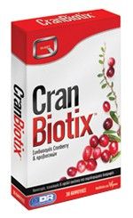 Quest CranBiotix Cranberry & Probiotics 30caps -Εκχύλισμα κρανμπερυ και 2 δις στελέχη L.acidophilus, L.rhamnosus & L.casei