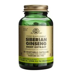 Solgar Siberian Ginseng Root Extract 60veg.caps -προσαρμογενείς&τονωτικές ιδιότητες & ενισχύει το κεντρικό νευρικό σύστημα