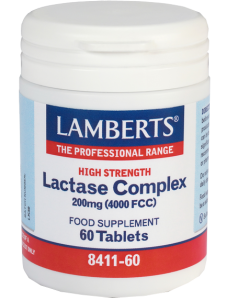 Lamberts Lactase Complex 200mg (8411) (4000 FCC) 60tabs - απαραίτητο πεπτικό ένζυμο για τη διάσπαση της λακτόζης