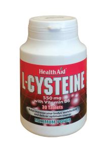 Health Aid L-Cysteine & Vit B6 30tablets - Κυστεϊνη & Βιταμίνη Β6 Αυξάνει το μεταβολισμό του σώματος