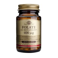 Solgar Folate (as Metafolin) 400μg 50tabs - provides folic acid in patented, biologically active form