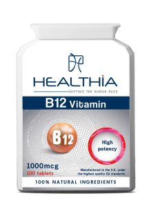 Healthia B12 Vitamin 1000μg 100tabs - απολύτως απαραίτητη για μια σειρά από λειτουργίες στο ανθρώπινο σώμα