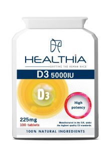 Healthia Vitamin D3 5000iu (225μg) 100tabs - απαραίτητη για την απορρόφηση και αξιοποίηση του ασβεστίου από τον οργανισμό
