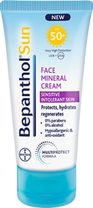 Bayer Bepanthol Face Mineral Cream SPF50+ 50ml - Αντηλιακή Κρέμα Προσώπου με 100% φυσικά φίλτρα