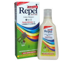 Uni-pharma Repel Anti-lice Restore 200ml - απαλλάσσει αποτελεσματικά το τριχωτό της κεφαλής από τις ψείρες και τις κόνιδες
