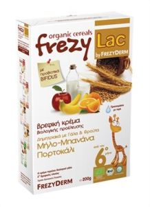 Frezyderm Frezylac Organic Cereals (Φαριν Λακτε) Apple/Banana/Orange  200gr - Βιολογική κρέμα με φρούτα για μετά τον 6ο μήνα