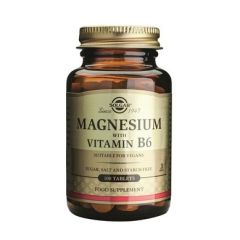 Solgar Magnesium + B6 Suppelement 100tabs - προάγει  την ομαλή παραγωγή ενέργειας στο σώμα
