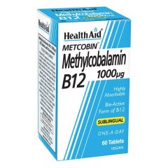 Health Aid Metcobin B12 (Methylcobalamine) 1000μg 60sub.tabs - absolutely critical for good mental and physical health