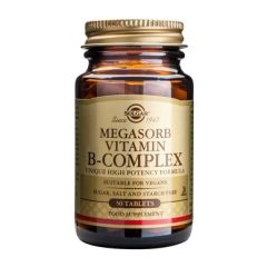 Solgar Megasorb Vitamin B-Complex 50v.tabs - Υψηλής ισχύος, ισορροπημένο σύμπλεγμα βιταμινών Β