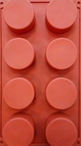 Silicone Soap Mold Circle (SM010) 8spaces 1piece - Καλούπι Σιλικόνης (Κύκλοι) 8θέσεων