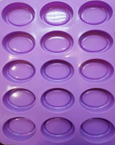 Silicone Oval soap mold with 15spaces (SM015) 1piece - For the production of multiple soaps