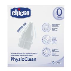 Chicco PhysioClean Baby Nose Soft nozzles (04982-00) 10pcs/box - Ανταλλακτικά Κιτ Αναρρόφησης Για Τη Μύτη