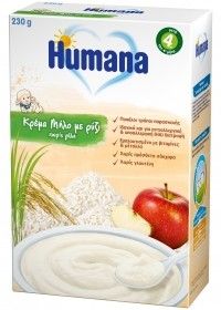Humana Infant Apple cream with rice 230gr - Κρέμα Μήλο με Ρύζι, χωρίς γάλα