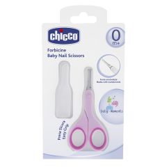 Chicco Baby Nail Scissors Pink 1piece - Safety Scissors with Pocket, Pink