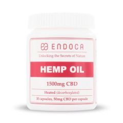Endoca CBD Hemp Oil Capsules (Raw 1500mg of CBD+CBDa) 30caps - CBD and CBDa oil in vegan capsules