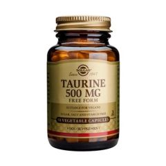 Solgar Taurine Free Form 500mg 50veg.caps - Taurine in soft vegetable capsules