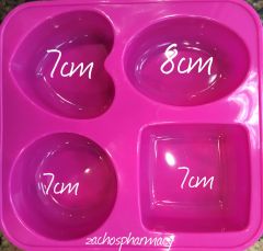 Silicone Soap Mold 4 in 1(SM105) 4places 1piece - Καλούπι Σιλικόνης (4 σε 1) 4θέσεων