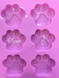 Silicone soap mold (SM005) 6places 1piece - Footprint soap mold