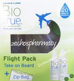 Bausch & Lomb Biotrue Contact Lenses Liquid Flight Pack (zip bag) 60+60ml - Υγρό Φακών Επαφής για ταξίδι 