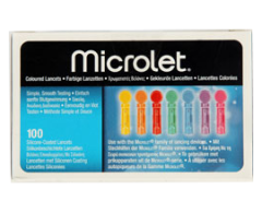 Bayer Microlet Coloured Lancets 100pcs - Χρωματιστοί σκαρφιστήρες για μέτρηση σακχάρου