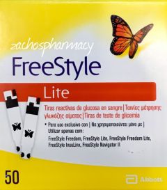 Abbott Freestyle Lite Glucose Strips 50strips - Ταίνιες Μέτρησης Σακχάρου