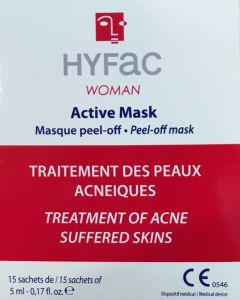 Biorga Hyfac Woman Active Peel off Mask 15sachets - recommended for the treatment of acne