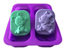 Silicone Soap Mold Mickey & Minnie (SM170) 4spaces 1piece - Καλούπι σιλικόνης 4θέσεων