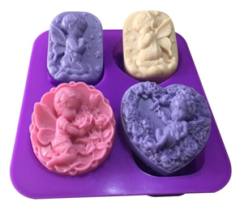 Silicone Soap Mold Angels (SM175) 4spaces 1piece - Καλούπι Σιλικόνης (Αγγελάκια) 4θέσεων