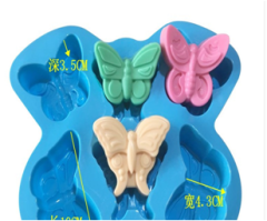 Silicone Soap Mold Butterflies (SM190) 6spaces 1piece - Καλούπι Σιλικόνης (Πεταλούδες) 6θέσεων